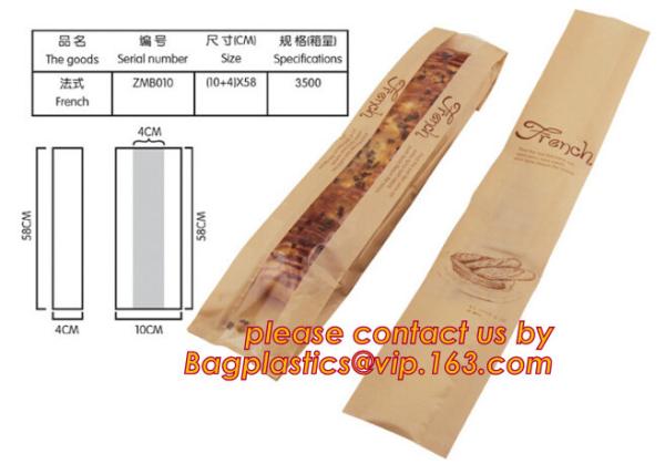 Clear Window bleached kraft paper bag bread bag, paper kraft bag, French