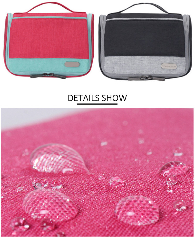 Polyester Large Travel Waterproof Cosmetic Hanging Toiletry Bag
