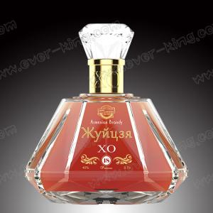 China Custom Luxury Diamond Spirits Brandy Glass Bottle 700Ml wholesale