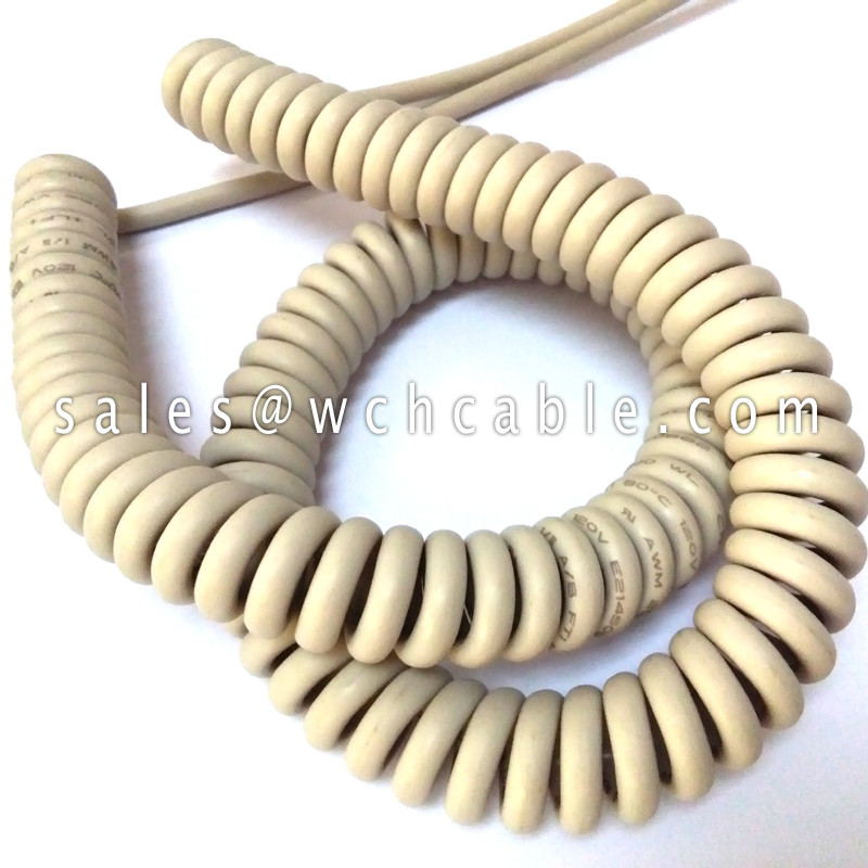 LSZH Compliant TPEE-jacketed Spring Spiral Cable UL20841, UL20820, UL20806