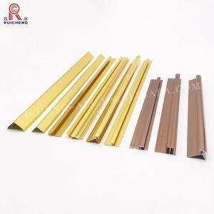 China Extruded Aluminium Wall Corner Protectors 1mm Thickness Golden Color wholesale