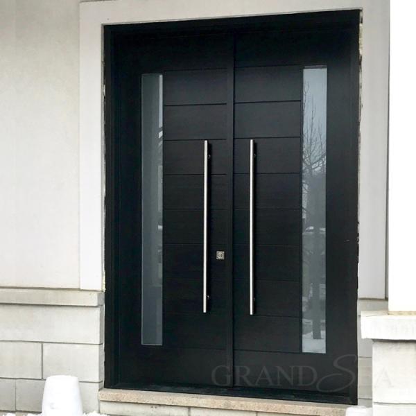 Modern Design Custom Made Wrought Iron Solid Wood Steel Pivot Entry Door with Factory Price for Residential Projects