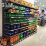 Double Sided Convenience Store Display Shelves Supermarket Shelving