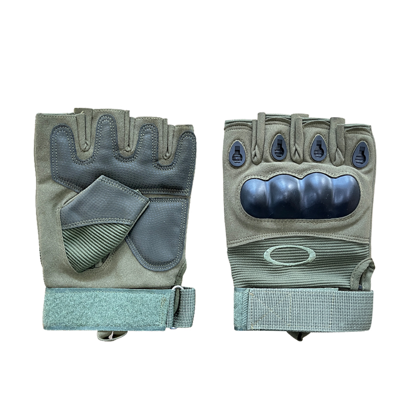 Maximum Care and Protection Half Finger Hard-Knuckle Anti-Slip Microfiber Leather Gloves