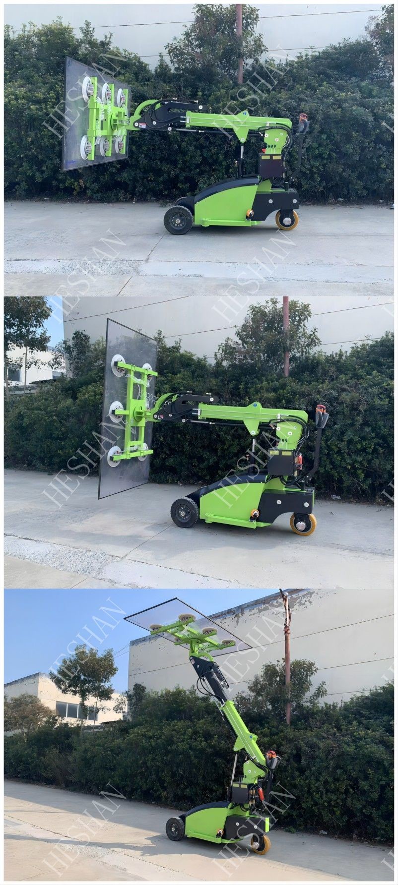 Battery Powered Vacuum Glass Lifting Device For Flat Arc Or Curved Surface Glass