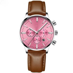 China Leather IP plating VD35 chronograph Mens Quartz Watch RHOS wholesale