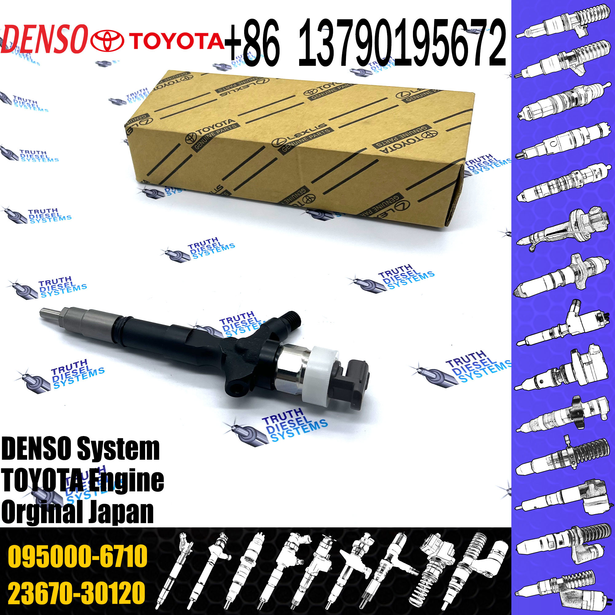Common Fuel Injector 23670-30120 2367030120 095000-6630 095000-6710