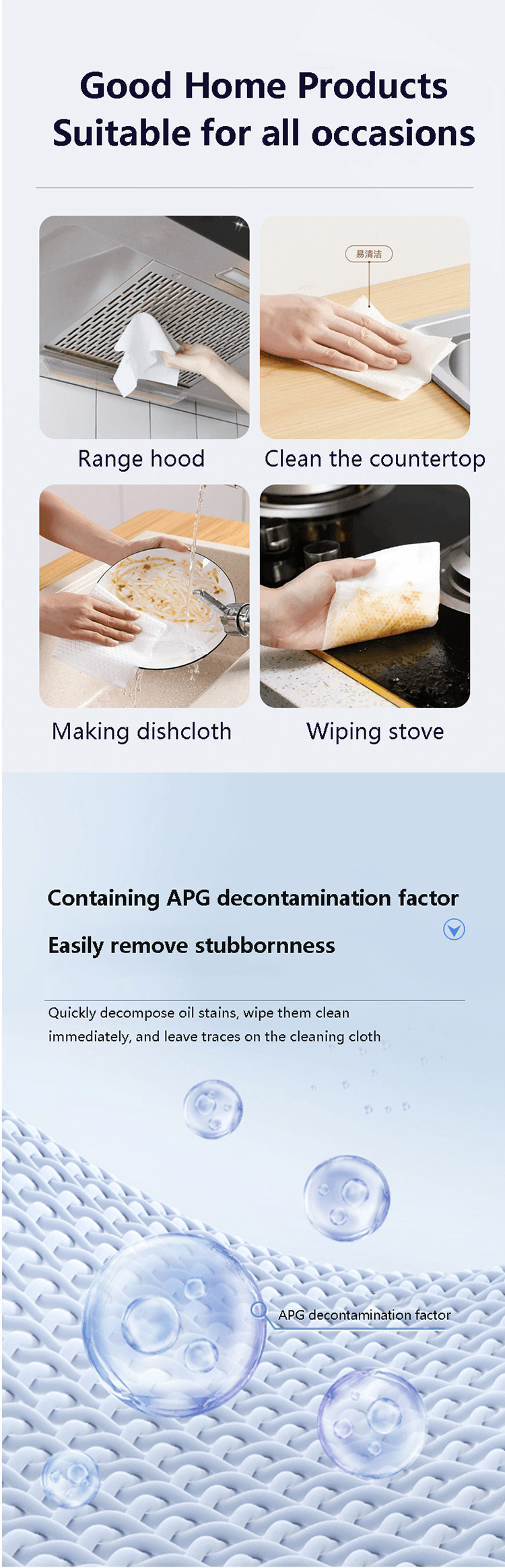 70 Count Lemon Zest Scent Kitchen Cleaning Wipes Household Disposable Kitchen Wipes