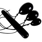 43x30mm Female Massage Black Obsidian Yoni Egg With String