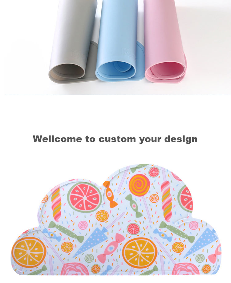 Foldable Baby Feeding Silicone High Chair Placemat BPA Free Heat Resistant