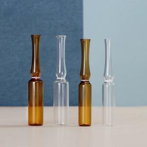 China 1ml 2ml 5ml Breaking Ring Transparent Amber Glass Ampoule USP I Pharmaceutical Packaging glass ampoule with ISO standard wholesale