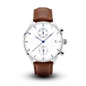 China Curve Crystal Stainless Steel Chronograph Watch Sapphire Glass PVD Coating Color wholesale