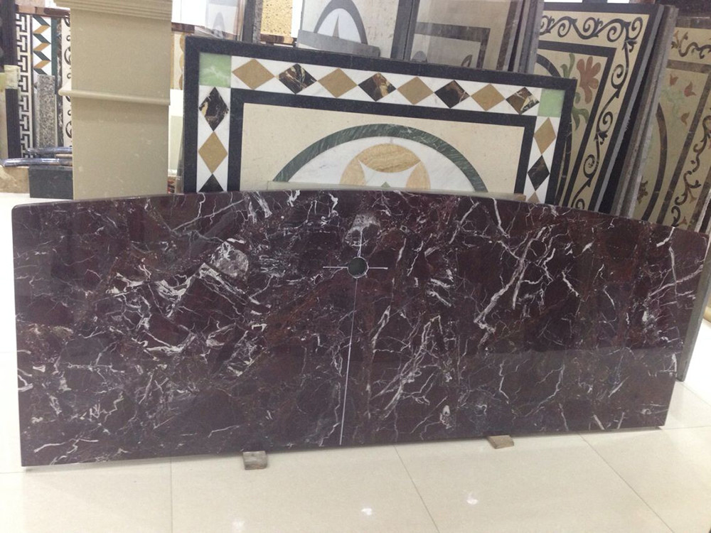 Rosso Levanto Marble Stone Slab With White Veins Stone Natural Countertop Purple Red