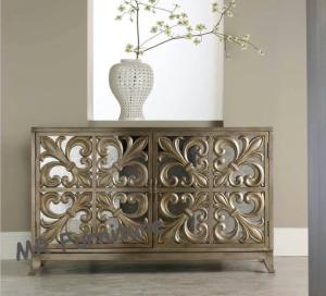 China Living Room Mirrored Tv Corner Unit Brass Gold Color Fashion Design wholesale