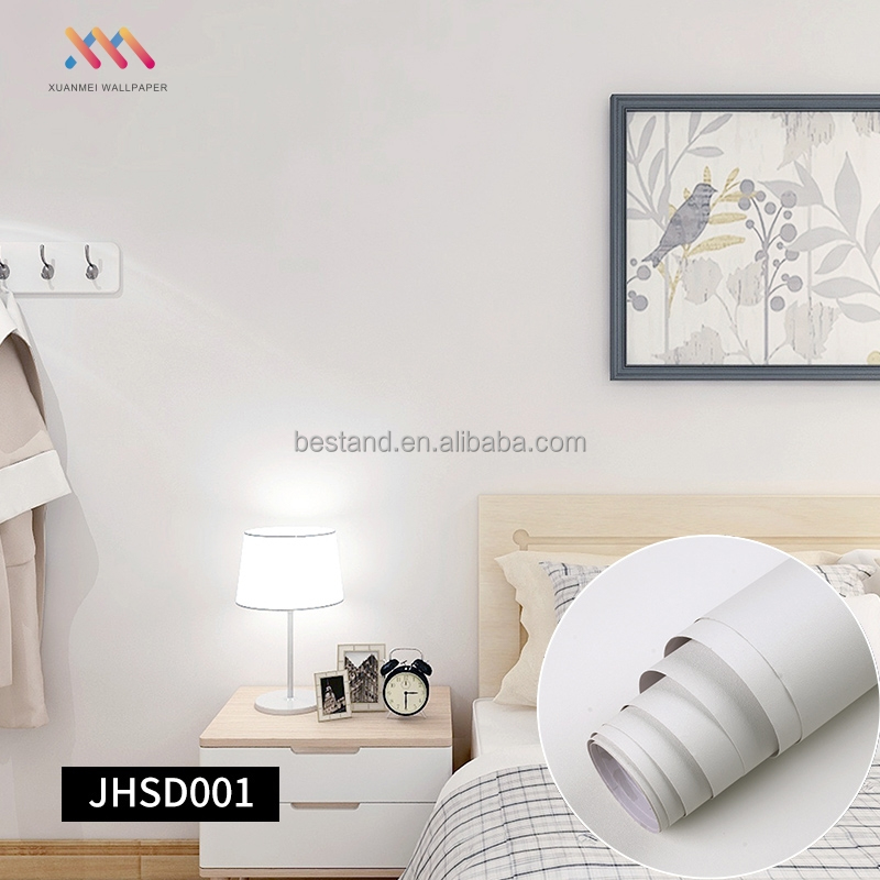 Removable DIY Plain Light Grey Wallpaper 60cm*10m Adhesive Vinyl Wallpaper