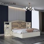 Wholesale Price King Size Double Leather Bed Suite Master Room Home White Full