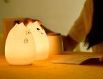 USB Charge Carton Silicone Night Light Multicolor Cute Cat Silicone Soft Nursery
