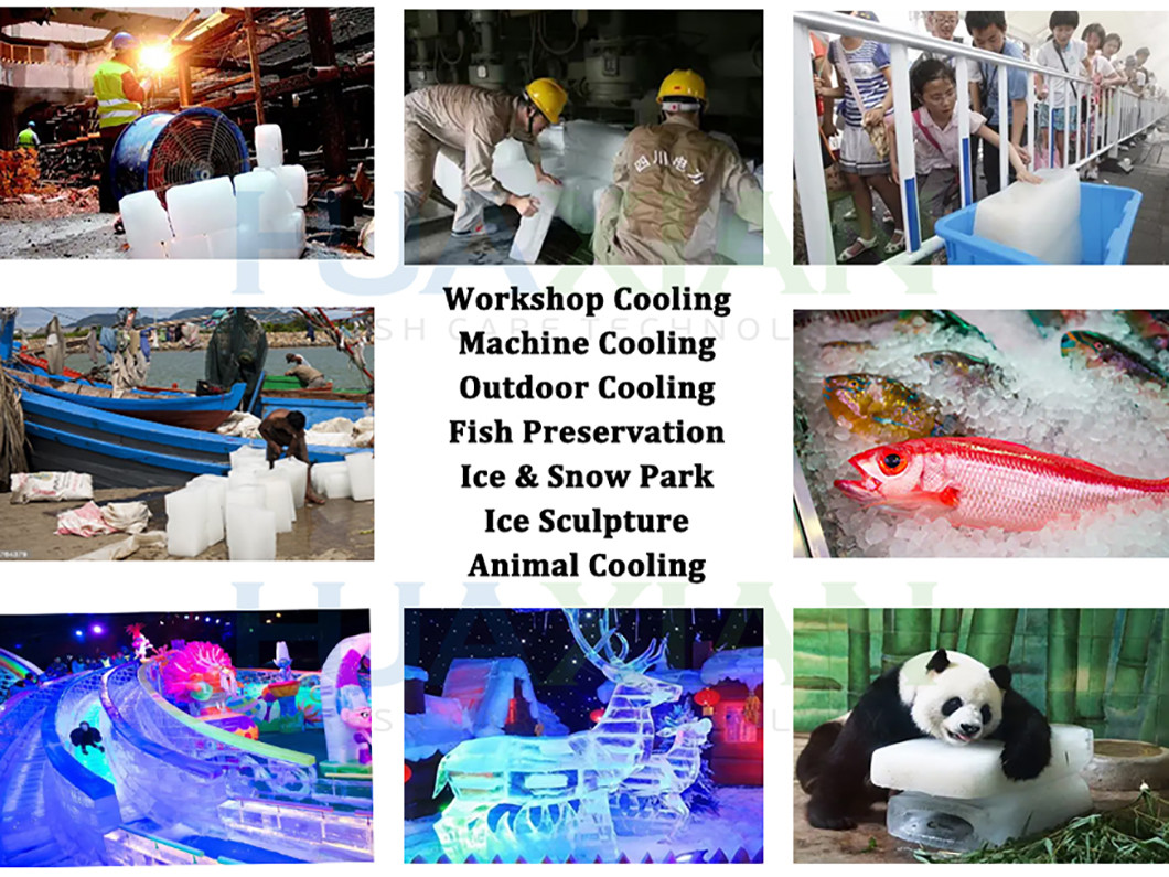 Air Cooled Ice Block Making Machine With 20kgs Blocks 1 Ton Small Brine Water