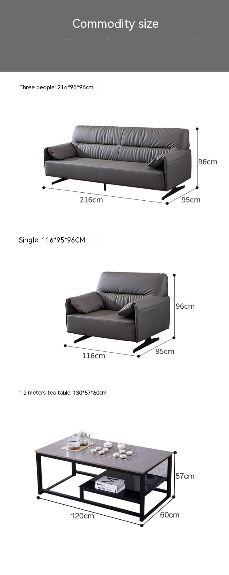 Executive Office Furniture Manufacturers Customization Three Seat Leather Sofa Sets