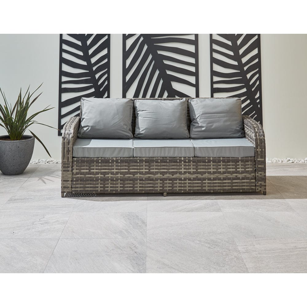 All Weather Rattan Outdoor Sofa Set Three Seater L182xW70xH78cm Cushion Thickness 9cm