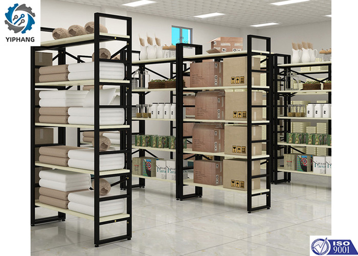 Custom Corrosion Protection Slatwall Metal Retail Shelving 300mm Width For Store