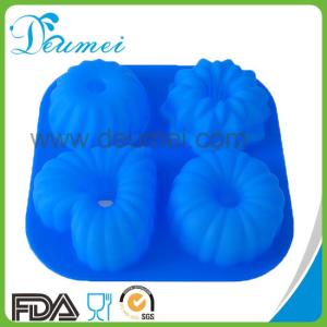 China 100% Food Grade 4-Different Patterns Silicone Donut Mold wholesale