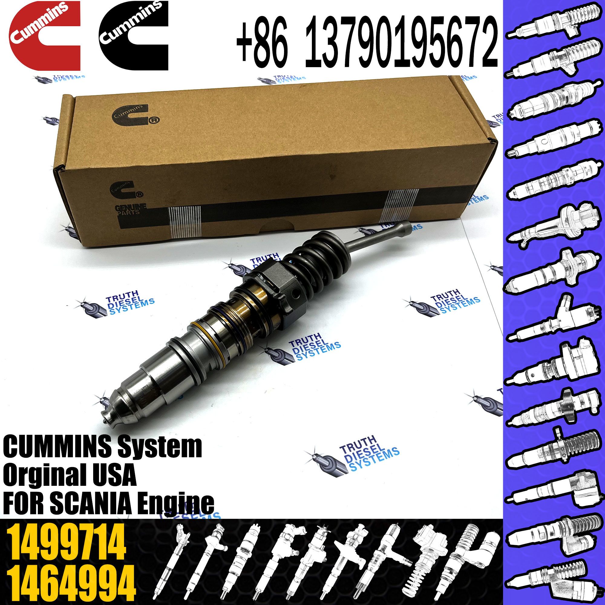Engine Diesel rail Fuel Injector 1499714 1464994 1521977 1511696 1529790