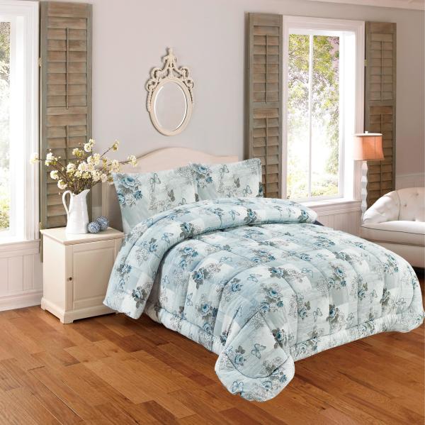 Flower Printed Microfiber Bed Sheet Microfiber Comforter Cover Queen Size Easy