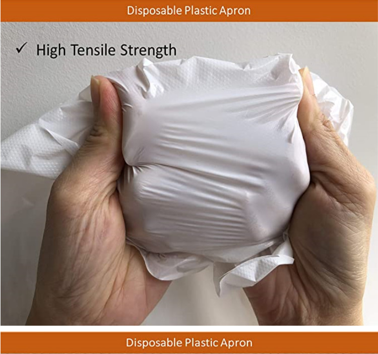 Embossed Surface PE Apron White Disposable Anti Barrier For Medical