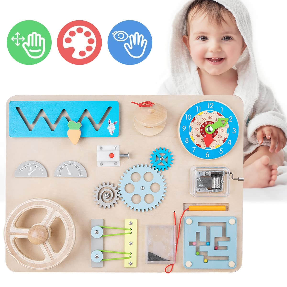Multi-function Music Steering Wheel Busy Board for Playing and Hand-on Ability Training