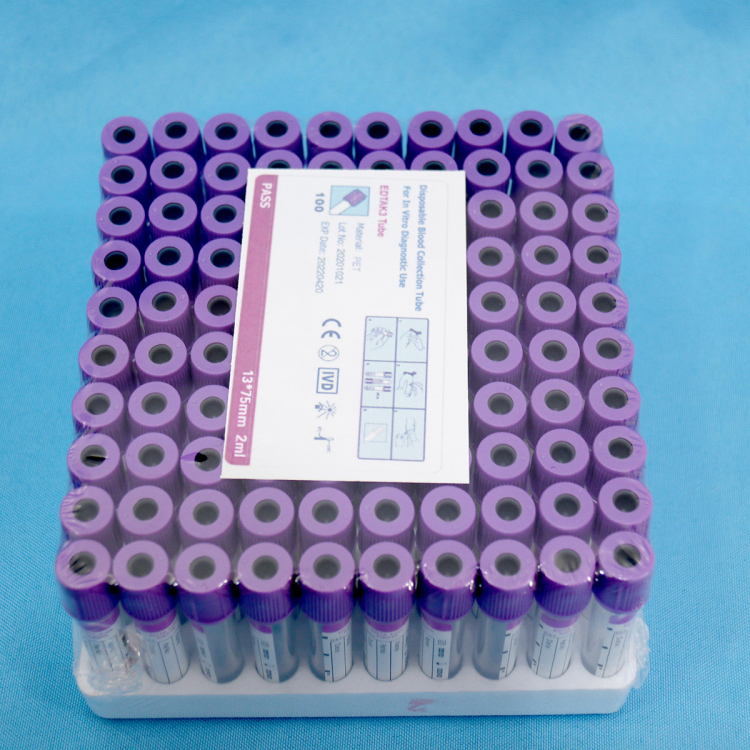 Hospital Medical Purple Top Vacuum Collection Dna Sample K2 K3 Edta Capillary Blood Collection Tube