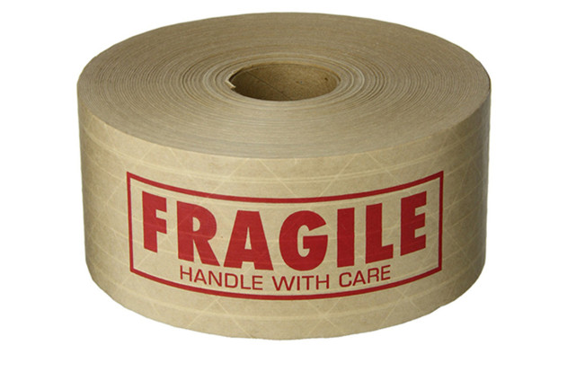 Water Activated Reinforced Kraft Paper Tape, Environmentally Friendly Printing Logo 70mm X 50yards