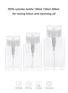 China 100ml 150ml 200ml Plastic Pressure Bottle For Toner Lotion / Makeup Remover wholesale