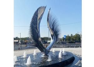 China Modern Outdoor Decoration 316 Stainless Steel Wings Water Fountain wholesale