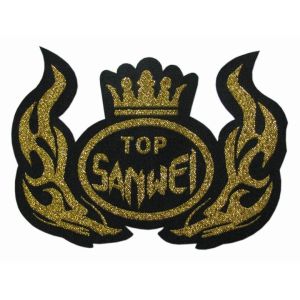 Merrowed 12C Embroidered Woven Patches Metallic Pantone Sew On