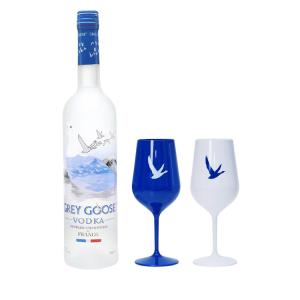 China Blue White Grey Goose Acrylic Glasses Party Vodka Cocktail Plastic Glasses wholesale