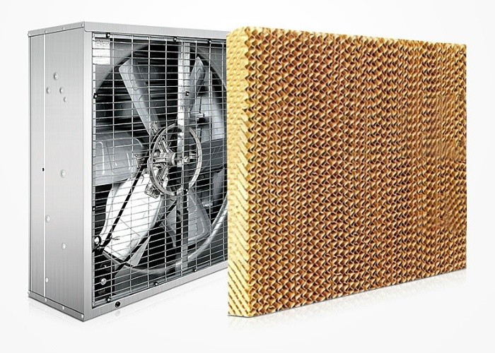 2m Fan And Pad Greenhouse Cooling Pad Green Brown Wet Pad Evaporative Cooling System