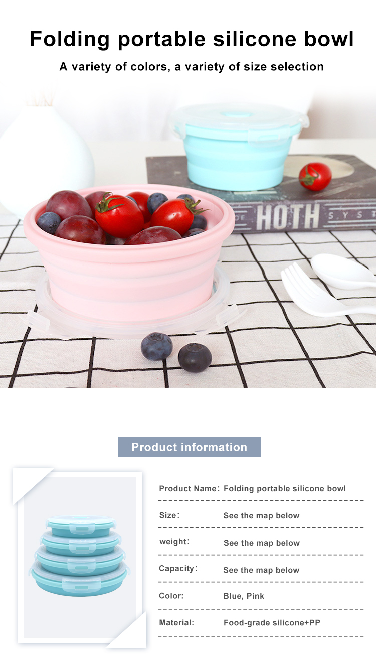 OEM ODM Supported Collapsible Silicone Food Storage Containers