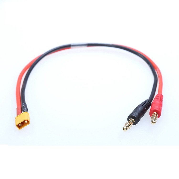White ODM OEM Wire Harness with XT60 Female to 4.0mm Banana Plug Male Battery Wiring