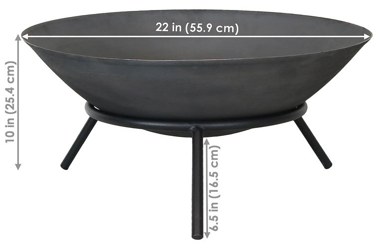 Stocked Round Firepit for Wood Burning in Backyard Garden and Outdoor Gatherings