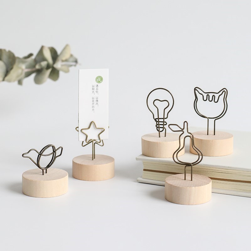 Wooden Memo Clip Wood Holder Party Decoration Card Holders Picture Memo Note Photo Clip Holder