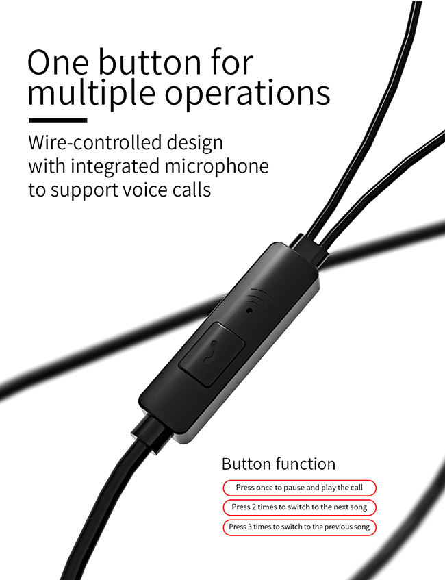 Noise Reduction 3.5mm E01 Wired Earphone With Microphone