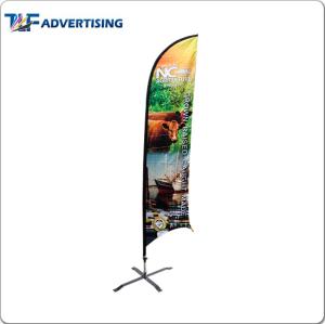 China Polyester Fabric Custom Flag Banners , Roadside Advertising Banners Fiberglass Pole wholesale