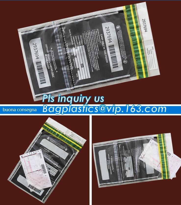 security deposit bags bank deposit bags cash deposit bags, general bank plastic deposit bags supply, Coin and Bank Note