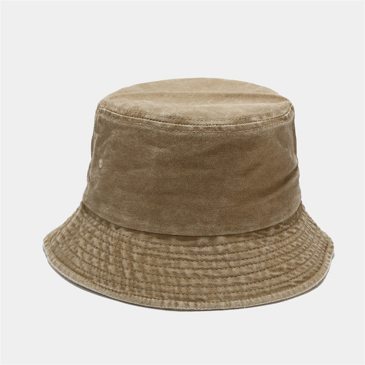 Foldable Plain Fisherman Bucket Hat Washed Cotton Denim cap Unisex For Outdoor