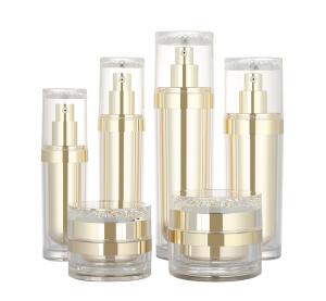 China 30ml 50ml 100ml 120ml plastic acrylic beauty makeup cosmetic lotion bottle 50g luxury cream containers skincare set wholesale