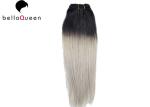 Ombre Color 1b / Sliver Heat Resistant Human Hair Lace Front Wigs Girl use
