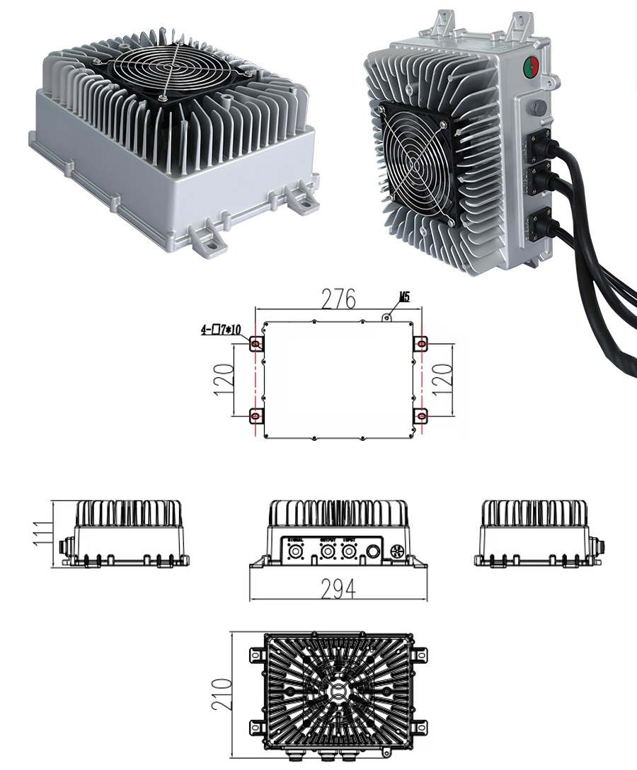 CTS 3.3KW 6.6KW 20KW Liquid/Air Cooled On Board Charger for EV Car Tricycle Forklift With Fast Charging Speed