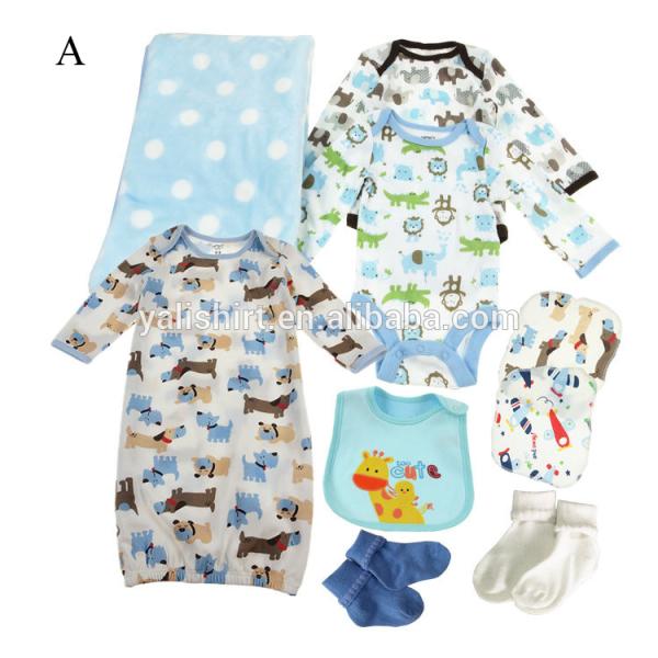 9pcs Infant Clothes Set Gift Items , Unisex Newborn Baby Clothes Set OEM Service