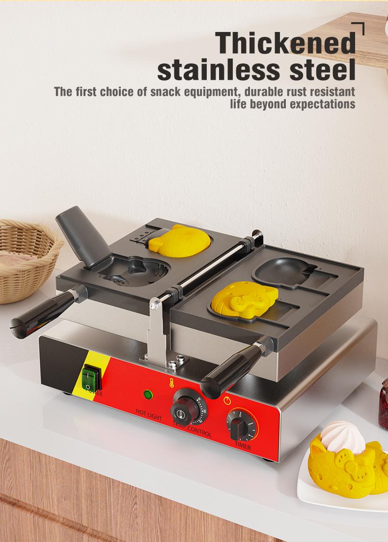Temperature Range of 50-300C Cat Shaped Hello Kitty Taiyaki Waffle Machine for Home